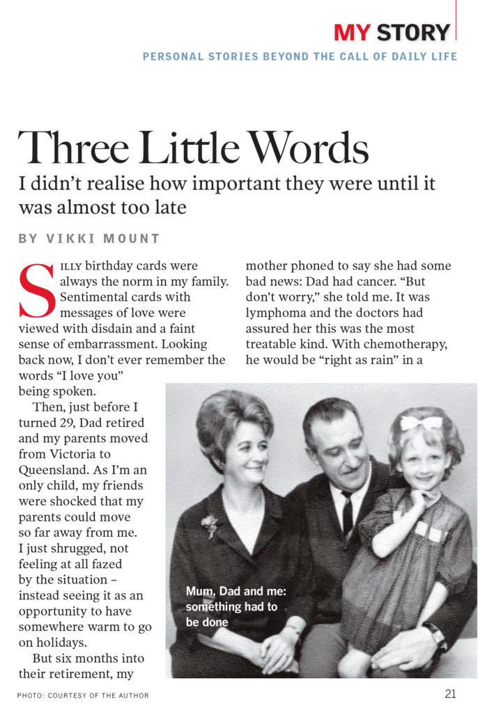 Image of first page of Reader's Digest story, Three Little Words